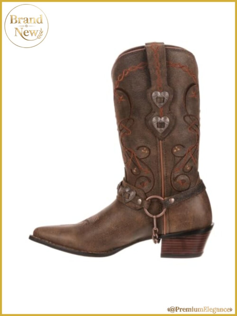 Durango Full-Grain Leather Mid-Calf Western Cowgirl Boots 11in Shaft